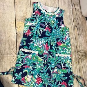 Floral Sleeveless Dress with Lace Trim